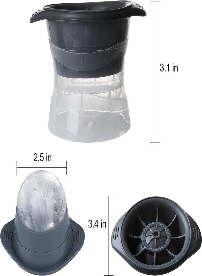 KARP Flexible Sphere Ice Molds - Set of 2 Large 2.5 Inch Ice Ball Makers - Perfect for Whisky Ice for Bourbon, Scotch, Cocktails - Image 2